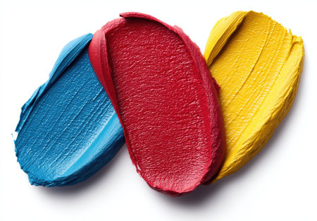 Primary color paint strokes of blue, red, and yellowの素材
