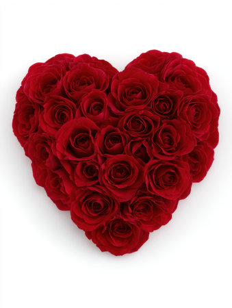 Romantic heart of deep red roses for love.の素材