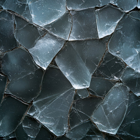 Abstract shattered glass pieces texture backgroundの素材