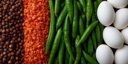 Assortment of fresh ingredients for cookingの素材