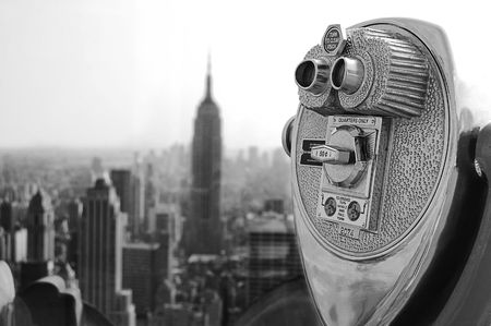 Binoculars skyscraperの写真素材