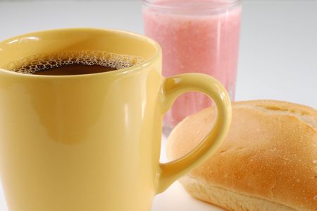 coffee, juice, bread breakfastの写真素材