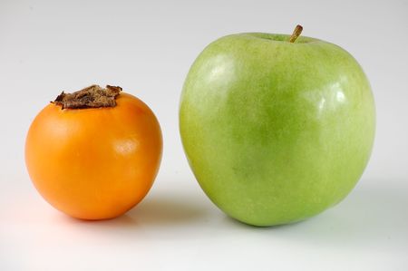 naranjilla and green appleの写真素材