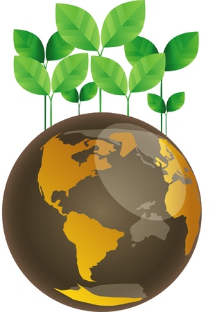 Eco green globe nature concept in vectorのイラスト素材