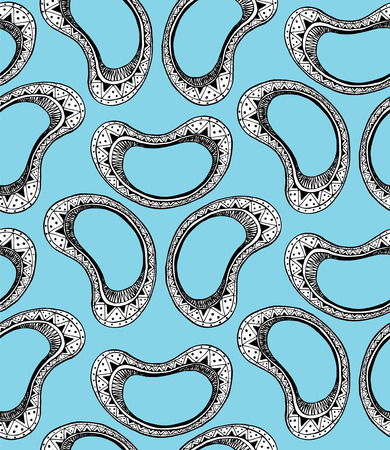 Vector freehand drawing pattern with beansのイラスト素材