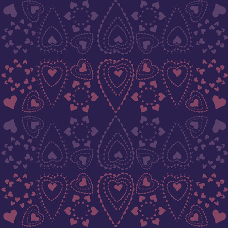 Snowflakes and hearts of snowflakes patternのイラスト素材