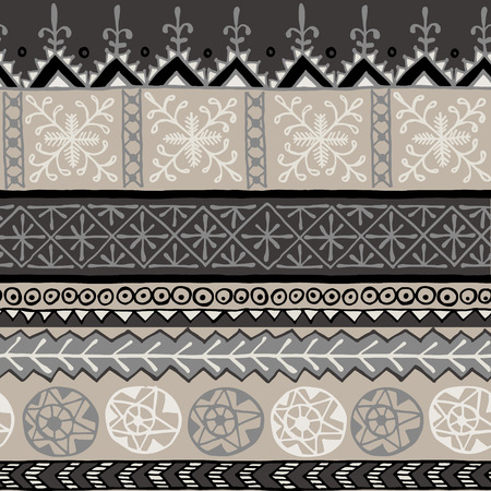 Abstract african seamless geometric pattern. Vector background in grey colors for your backgrounds, textures, invitations, greeting cards or other.のイラスト素材