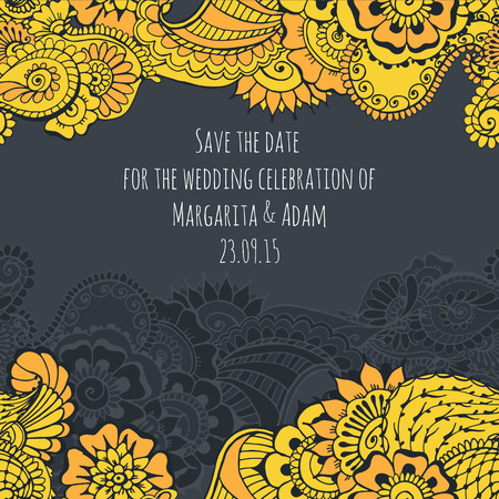 Floral background with indian ornament. Seamless pattern for your design wallpapers, invitations, pattern fills, web page backgrounds, surface textures.のイラスト素材