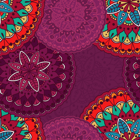 Seamless pattern with round pattern mandalas. Can be used for the greeting cards,  invitation, template frame design for business style, cards or else. Vector illustrationのイラスト素材