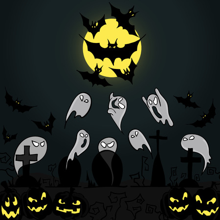 Set of illustrations for Halloween party. Can be used as a set of trick or treat stickers, party invitation elements. Halloween menu design.のイラスト素材