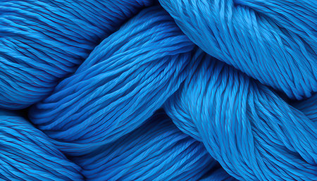 Blue plastic rope texture background. 3d rendering, 3d illustration.の素材