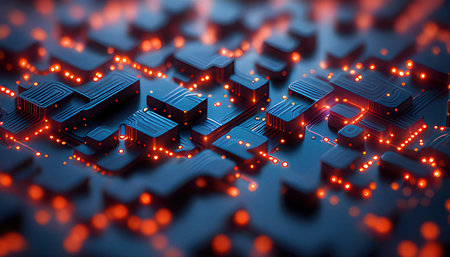 Circuit board background. 3d rendering, 3d illustration.の素材