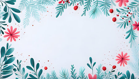 Floral Background with Place for Your Text. Vector Illustration.の素材