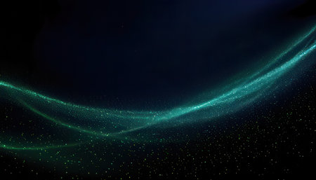Abstract background with glowing particles. Big data visualization. Graphic concept for your designの素材
