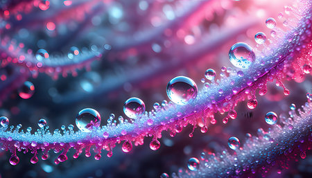 Water drops on grass.の素材