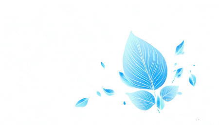 Blue leaves on a white background. Vector illustration. Eps 10.の素材