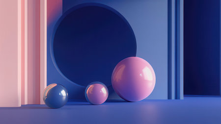 Abstract background with geometric shapes. Minimal scene. 3d renderの素材