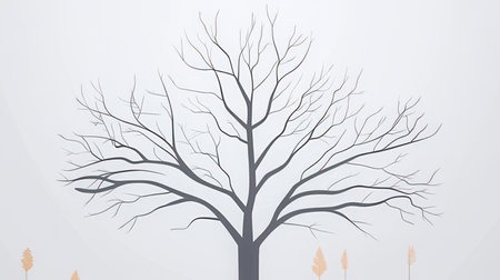 Tree with no leaves on white background. Vector illustration. Eps 10.の素材