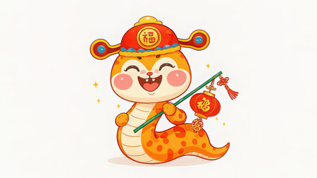 Kawaii cartoon kawaii rat in chinese traditional costume.の素材
