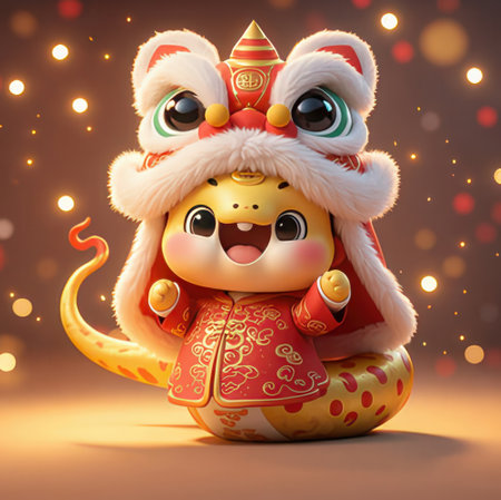 Chinese New Year of the Rat - 3D Rendered Illustrationの素材