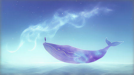 Mermaid in the sea with blue sky. Vector illustration.の素材