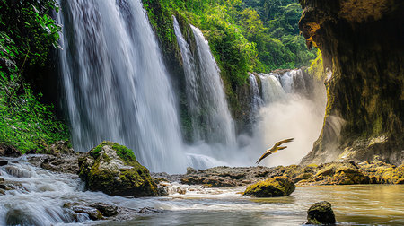Huay Mae Kamin Waterfall, Kanchanaburi, Thailandの素材