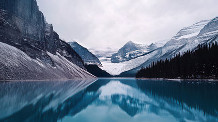 Lake Louise in Banff National Park, Alberta, Canada. Icefields Parkway is a national park in Alberta, Canada.の素材