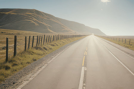 Road in Iceland, Europe. Travel and adventure concept.の素材