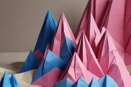 Paper origami. Colorful origami. Paper art.の素材