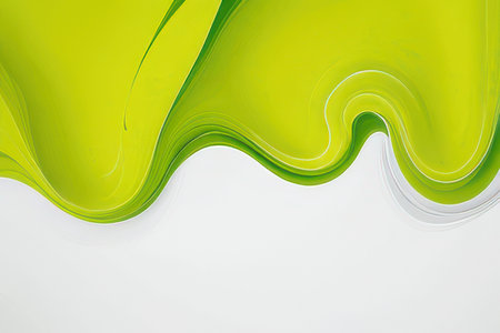 abstract background with green waves and white space for text or imageの素材