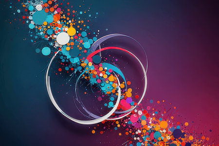 Abstract background with colorful circles and space for text. Vector illustration.の素材