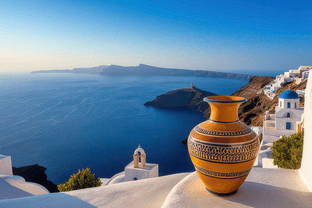 Oia village on Santorini island, Greece. Santorini is one of the most popular travel destinations in the world.の素材