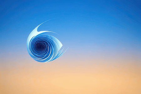 Abstract background with blue spiral on the blue sky. 3d renderの素材