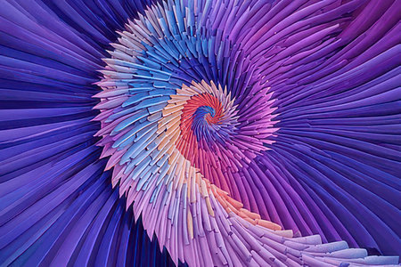 abstract background with multicolored spiral pattern, digitally generated imageの素材