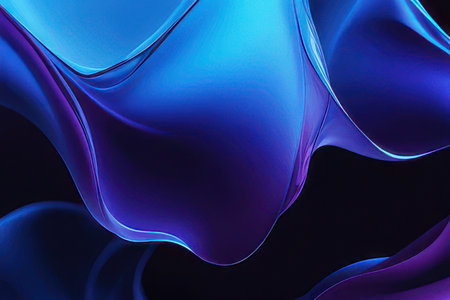 abstract blue background with smooth lines and waves, 3d renderの素材