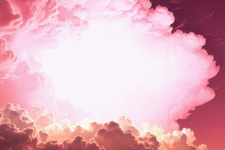 Fantasy cloudscape. Colorful fantasy sky. 3D illustrationの素材