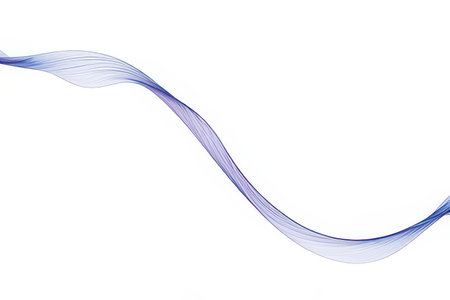 abstract blue wave on white background with copy space for your textの素材