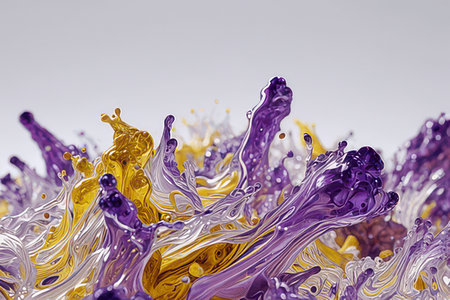 Abstract paint splashes on a white background. 3d rendering.の素材