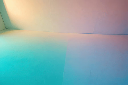 abstract background, empty room with blue and pink wall and floorの素材
