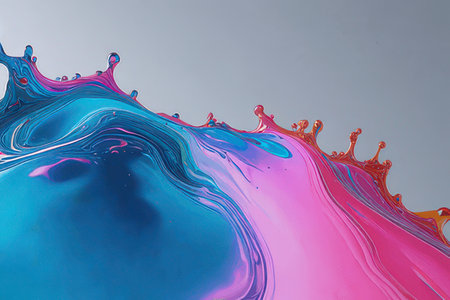 Colorful paint splashing on white background. Abstract colorful background.の素材