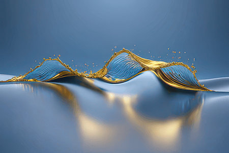 3d rendering of abstract wavy background. Design element for flyer, brochure or web banner.の素材