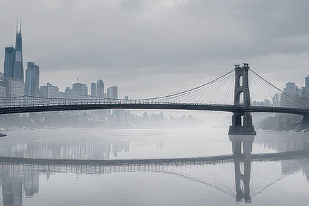 Brooklyn Bridge and Manhattan Skyline, New York City, USAの素材