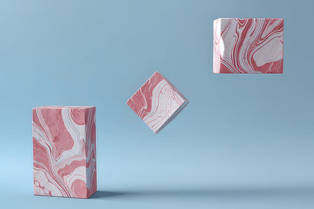 3d render, abstract background, geometric forms, minimal design, pastel colorsの素材