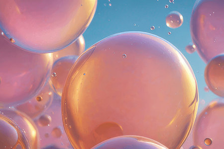 Beautiful colorful background with oil bubbles. Abstract background with oil bubbles.の素材
