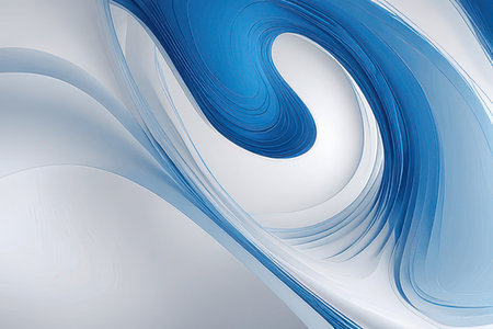 abstract blue background with smooth lines and waves, computer generated imagesの素材