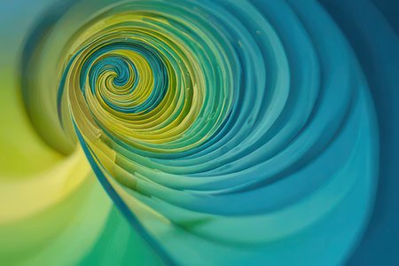 abstract background with a spiral in blue, green and yellow colorsの素材
