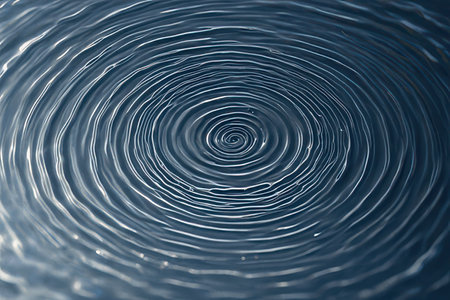 Water ripples on a blue background. Water ripples on a blue background.の素材