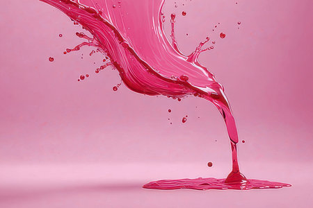 pink paint splashing on a pink background. 3d renderingの素材