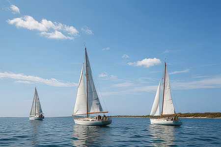 Sailing boats in the Adriatic Sea, Montenegro.の素材