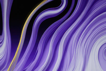 abstract purple background with wavy lines and golden line in itの素材